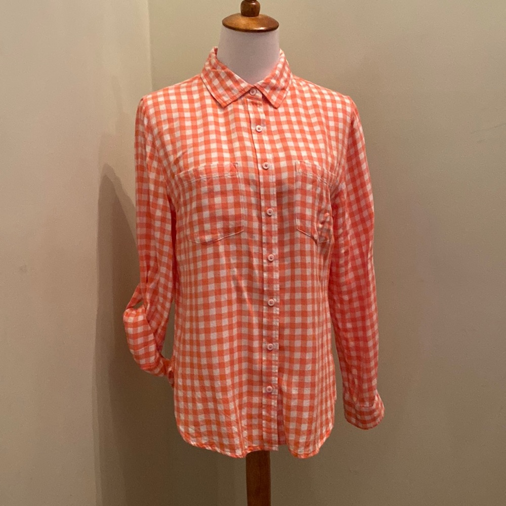 Laura Scott checked button down -size S/C